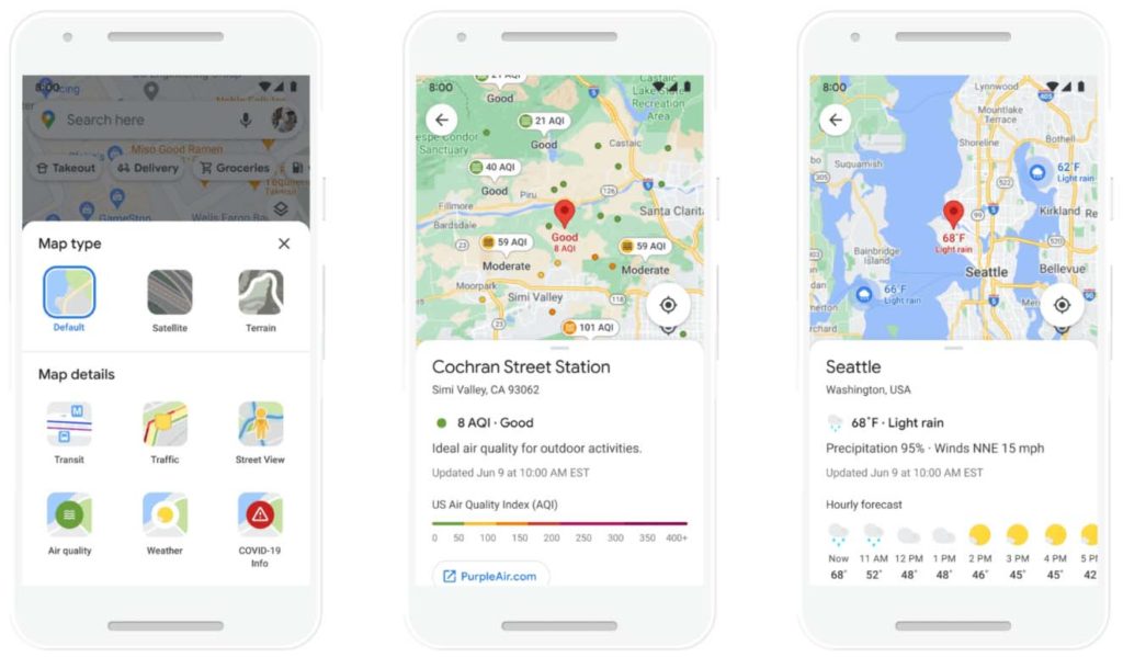 Vorausplanen mit Informationen zu Wetter & Luftqualität